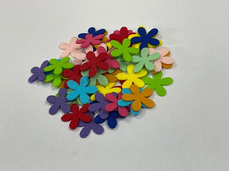 OON Felt Flowers for Decoration/Hangings/Crafts DIY Size 1 Inch Multi Color Randomly 50 Colored Pieces - Image 4