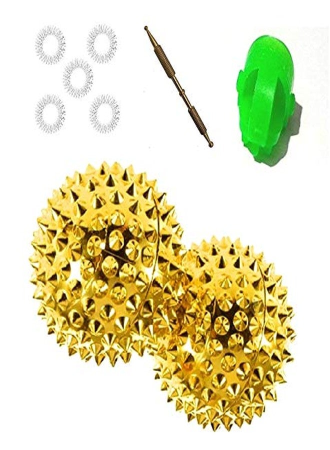 ACi Acupressure Bio-Magnetic Balls with Jimmy and 5 Sujok Finger Ring, Set of 2 - Image 1