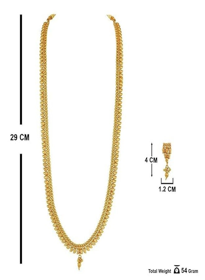 JFL - Jewellery for Less Traditional Ethnic One Gram Gold Plated Long Kairie Necklace & Earrings Set for Women and Girls,Valentine - Image 4