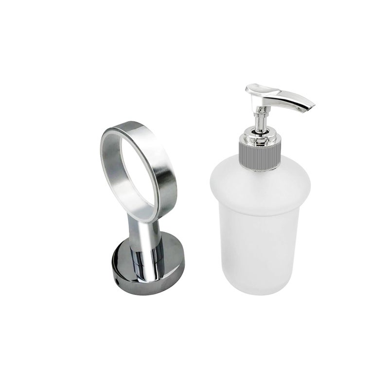 Bathroom Lavatory Soap Lotion Dispenser Pump Wall Mount with SUS304 Stainless Steel Holder