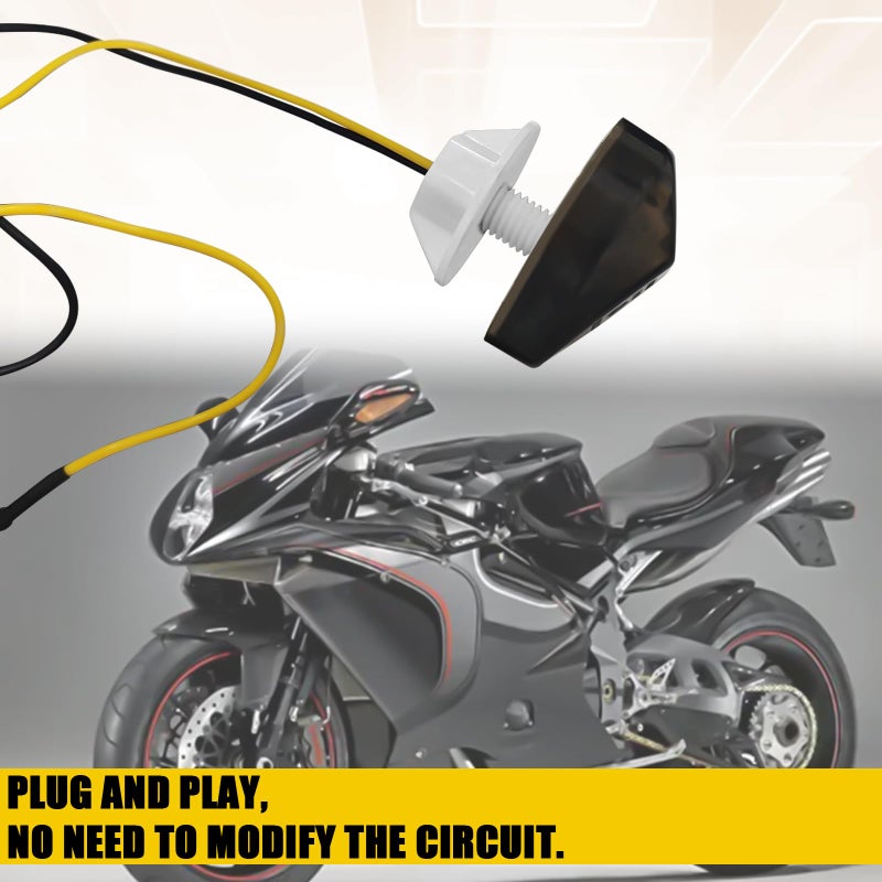 HHZL Flush Mount Motorcycle Turn Signals LED Amber Blinkers for Honda, Smoked Motorcycle Brake Blinkers, 12V Front Indicators Lights Turning Lamp for Honda CBR600RR CBR1000RR CBR600F4 CBR900(2PCS) - Image 4