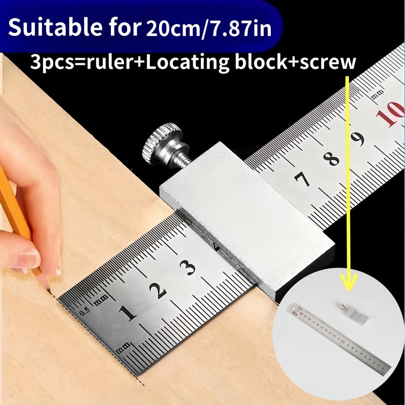 Precision Ruler Set Multi Functional High Precision Marking Tool For Designers Engineers And Woodworkers - Image 1