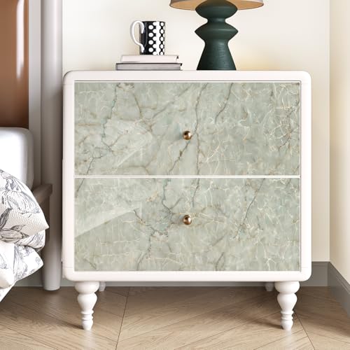 Wallderful Green Marble Contact Paper for Countertops Waterproof Green Gold Marble Wallpaper Peel and Stick Glossy Granite Contact Paper for Bathroom Kitchen Backsplash Cabinets Table Cyan Vinyl Decor - Image 5