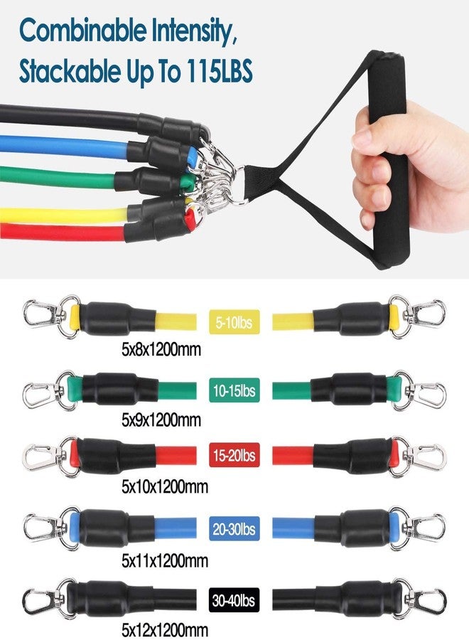 CARTSHOPPER 11PCS Resistance Bands Set, Fitness Exercise Bands with Door Anchor, Handles and Legs Ankle Straps for Resistance Training, Physical Therapy, Yoga Pilates, Home Workout - Image 3
