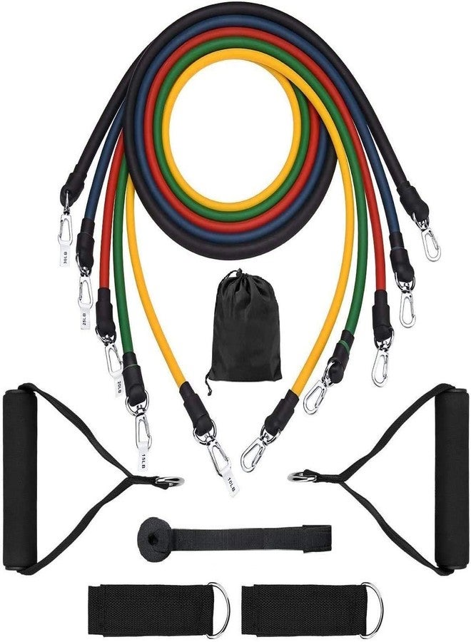 CARTSHOPPER 11PCS Resistance Bands Set, Fitness Exercise Bands with Door Anchor, Handles and Legs Ankle Straps for Resistance Training, Physical Therapy, Yoga Pilates, Home Workout - Image 1