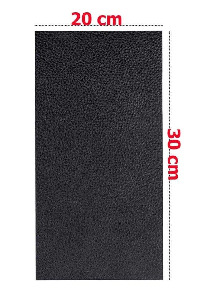 رقعة جلدية، ناعمة الملمس، ذاتية اللصق، طقم إصلاح جلدي للأرائك، مقاعد السيارات، الأثاث، الكراسي، وشريط لاصق جلدي (مقاس 30 سم × 20 سم) (قطعتان) (بني) - Image 4