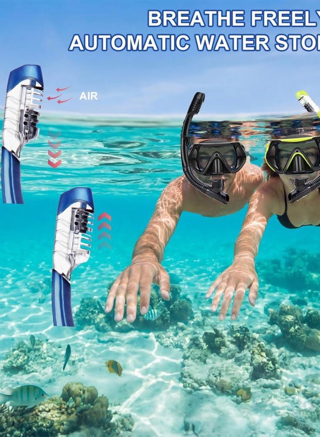 DIPUKI Snorkel mask Snorkeling Set for Adults and Youth, Diving mask and Full Dry Snorkel Swim Googles is Suitable for Snorkeling, Dive Scuba Diving, Swimming (Blue and White-Black) - Image 5
