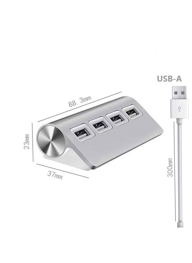ماركة غير محددة - موزع USB 4 منافذ 3.0 عالي السرعة لنقل البيانات ملحقات الكمبيوتر محور USB رقمي لأجهزة الكمبيوتر المحمول وسطح المكتب - عدد الواجهات: كابل USB-a فضي 30 سم - Image 1