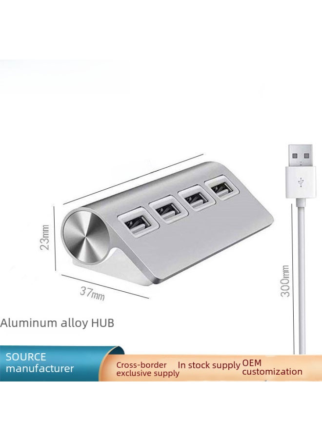 ماركة غير محددة - موزع USB 4 منافذ 3.0 عالي السرعة لنقل البيانات ملحقات الكمبيوتر محور USB رقمي لأجهزة الكمبيوتر المحمول وسطح المكتب - عدد الواجهات: كابل USB-a فضي 30 سم - Image 1