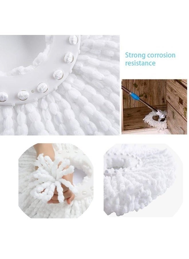 Zashe 5PCS Microfiber Replacement Mop Head – Spin Mop Head Replacement 5-Pack, Microfiber Refill Heads Universal for 360° Spin Magic Mopping, Round Shape, Standard Size, White  - Image 2
