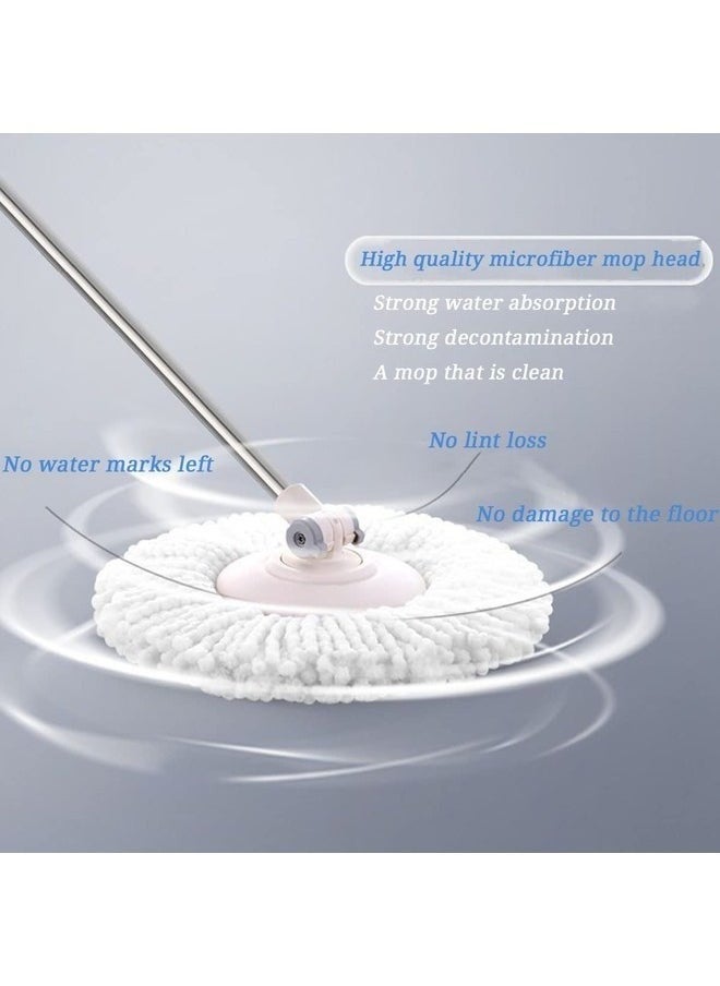 Zashe 5PCS Microfiber Replacement Mop Head – Spin Mop Head Replacement 5-Pack, Microfiber Refill Heads Universal for 360° Spin Magic Mopping, Round Shape, Standard Size, White  - Image 5