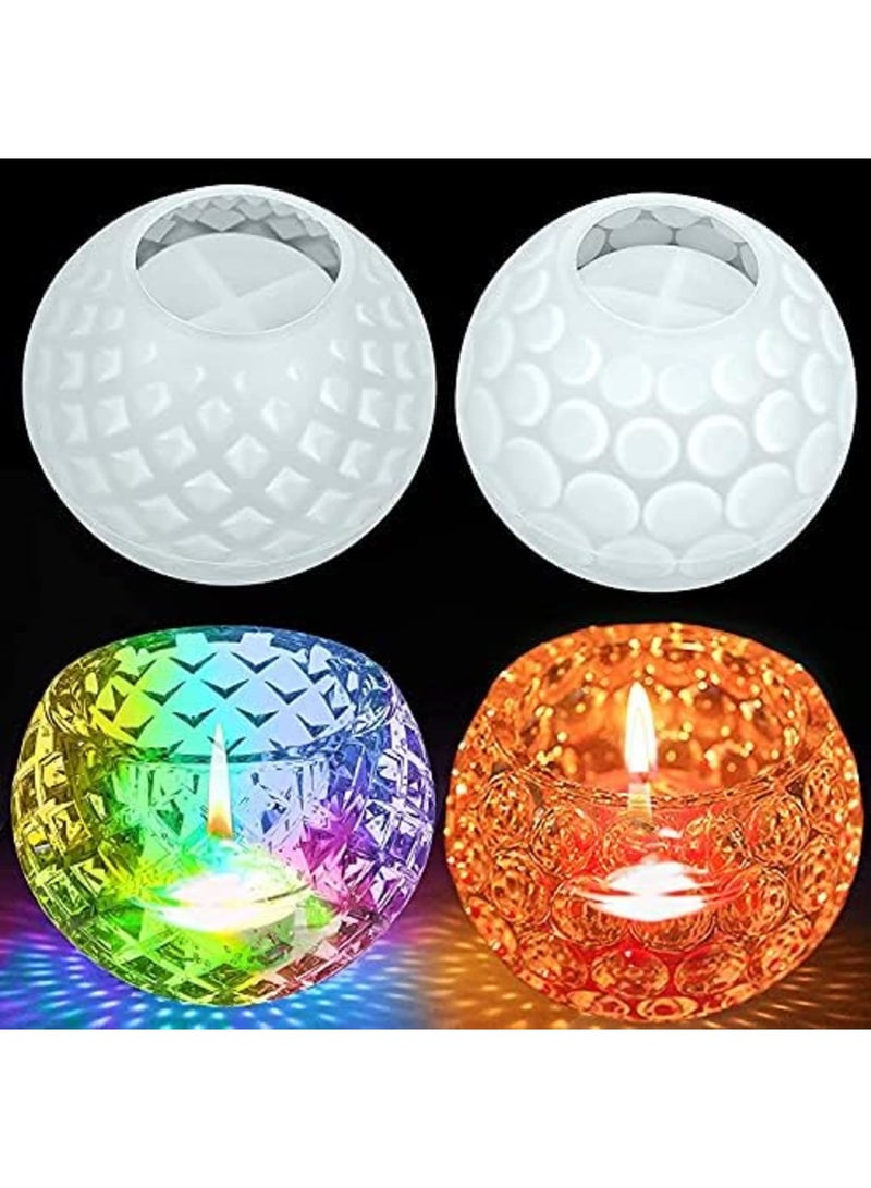 Luckam Silicone Candles Holders Resin Mold, Wedding Centerpiece, Votive Bowl Candleholders, Epoxy Casting Mold for DIY Jewelry Box, Home Table Decorations - Image 1