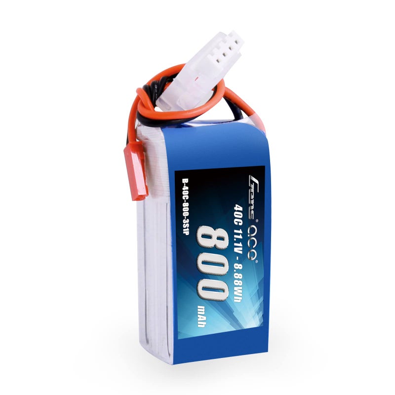Gens ace Gens ace 3S 800mAh 11.1V 40C LiPo Battery Pack with JST Plug for 200 250 Heli 800mm Warbirds Eflite Blade CP CP Pro Helicopter Compare to E-flite EFLB8003SJ30  - Image 1