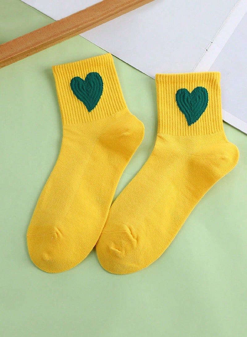 1 Pair Simple Love Heart Crew Socks Casual Cute Short socks Fashion Ankle Socks for Girl Women 