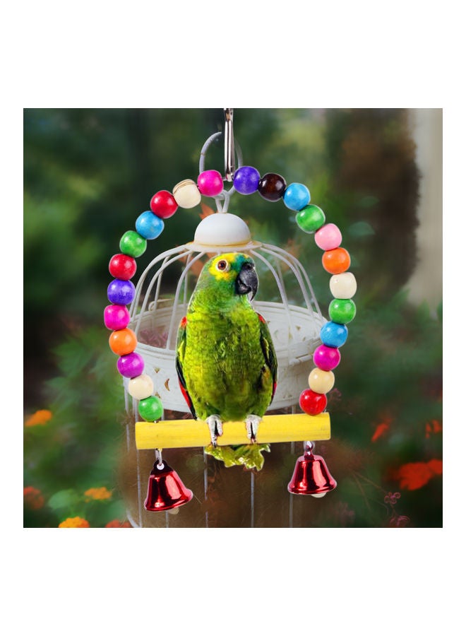 6-Piece Bird Swing Chewing Toy Set With Hammock Bell Multicolour 21 x 6cm - Image 3