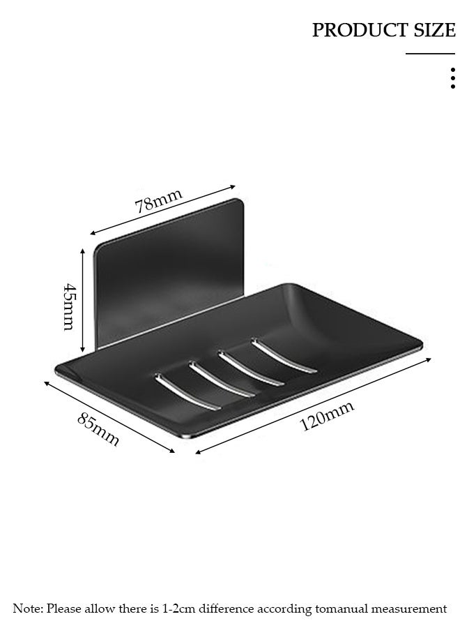 DUNISO 2PCS Soap Tray Storage Soap Rack Wall Mounted Soap Dish for Shower Drain Rack Punch-Free Stainless Steel Soap Dish No Trace Soap Box Kitchen Organizer Bathroom Accessories - Image 2