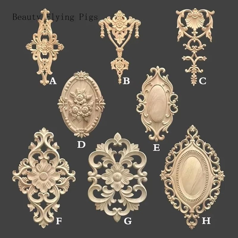 Classic Solid Wood Carved Flower Patch Decorative Cabinet Door Panel Color 10 - Image 4
