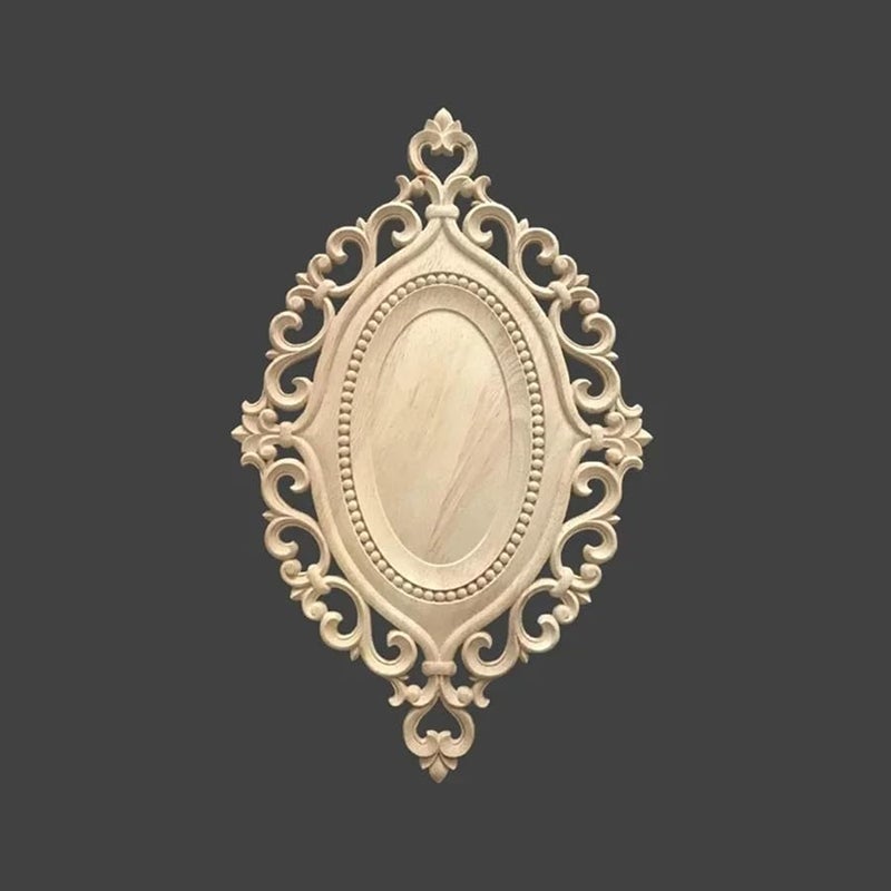 Classic Solid Wood Carved Flower Patch Decorative Cabinet Door Panel Color 10 - Image 1