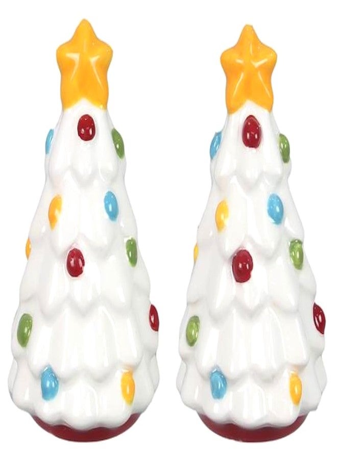 The Bridge Collection White Christmas Tree Salt and Pepper Shaker Set - 2 Piece Set - Christmas Kitchen Items - Fun Salt and Pepper Shakers for Home Decor - Image 2