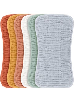 Konssy Konssy Muslin Baby Burp Cloths Sets for Unisex- 6 Pack Large 100% Cotton Burping Clothes for Newborn, Baby Girls and Boys  - Image 1