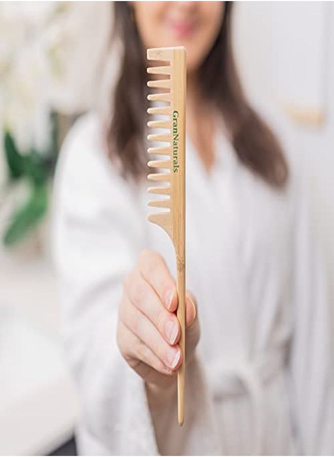 Wide Tooth Wooden Rat Tail Comb Hair Tool For Teasing Strands & Post Styling Peach Rattail Wood Pick Handle For Sectioning & Parting Perfect For Professional & Personal Use