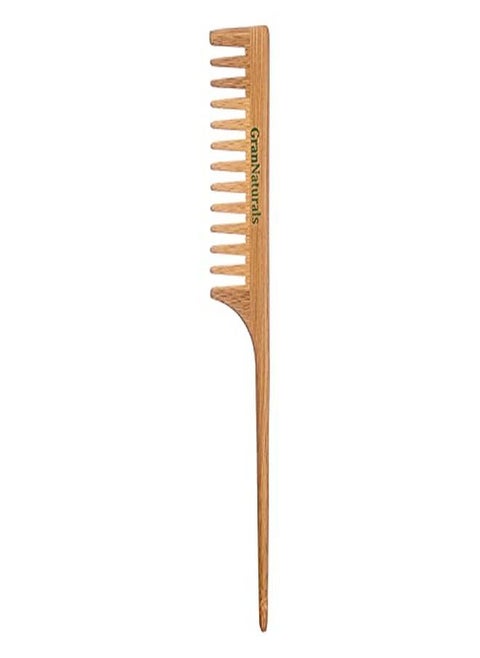 Wide Tooth Wooden Rat Tail Comb Hair Tool For Teasing Strands & Post Styling Peach Rattail Wood Pick Handle For Sectioning & Parting Perfect For Professional & Personal Use