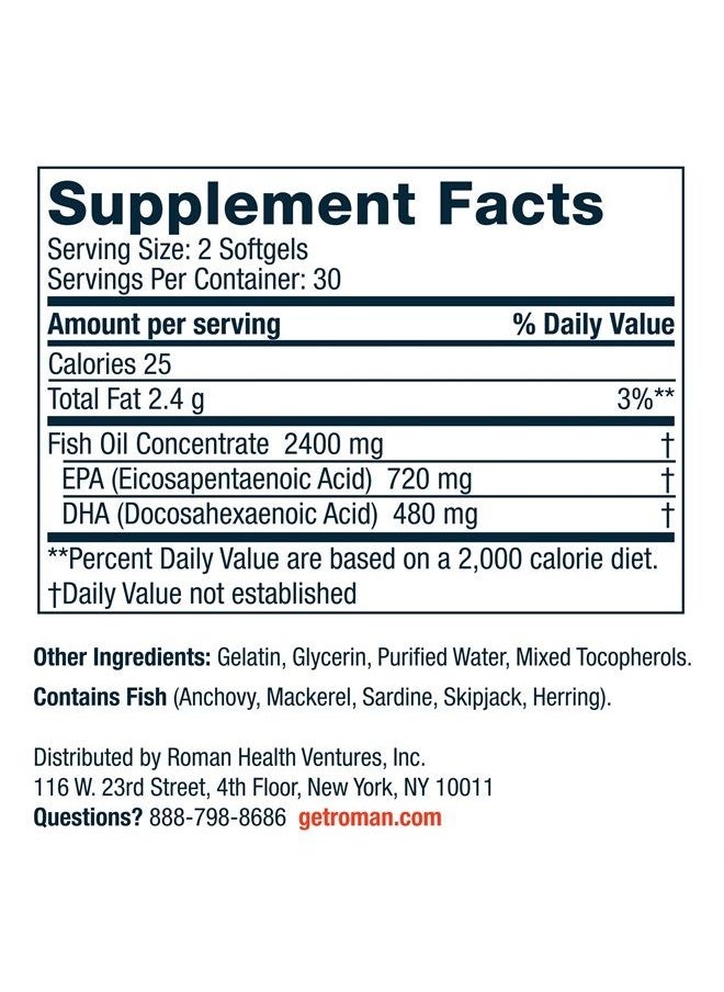 Roman - Heart Health | Men's Daily Nutritional Supplement for Cardiovascular Support, Features Magnesium, Vitamins K + D3, CoQ10, and Spirulina | 30-Day Supply (120 Tablets + 60 Fish Oil Softgels) - Image 1