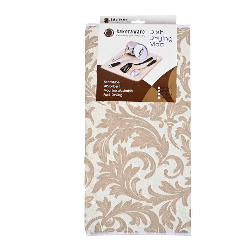 sakoraware Super Absorbent Wet Utensils Water Draining Microfiber Dish Drying Mat | Non-Slip |Quick Dry Splash Proof Placemat for Kitchen Sink Countertop |Reversible (40x80 cm, Large, Random Color) - Image 1