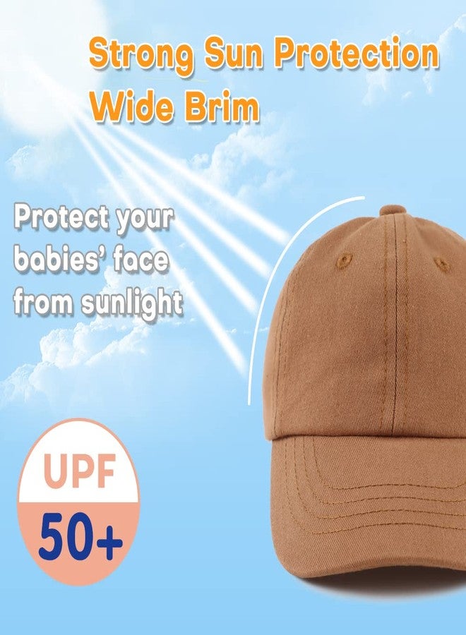 Peecabe Plain Toddler Baseball Hat Unisex Cotton Kids Trucker Hat Adjustable Baby Boys Sun Caps Girls Baseball Cap 1-5Y (52cm(3-6Y), 2PCS-B) - Image 2