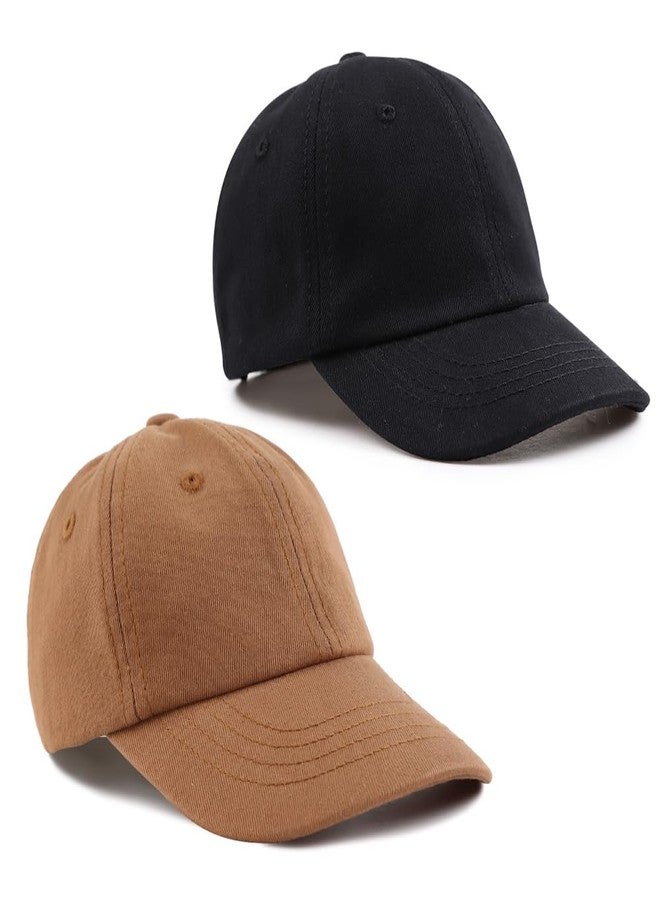 Peecabe Plain Toddler Baseball Hat Unisex Cotton Kids Trucker Hat Adjustable Baby Boys Sun Caps Girls Baseball Cap 1-5Y (52cm(3-6Y), 2PCS-B) - Image 1