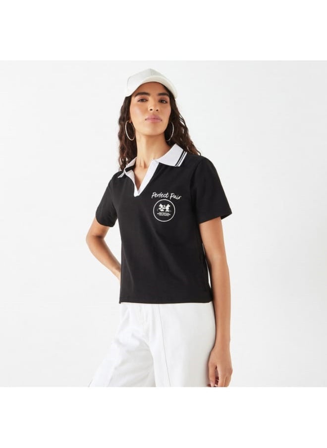 SP Characters Embroidered Polo T-shirt with Short Sleeves  - Image 3