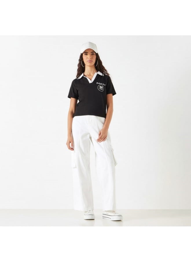 SP Characters Embroidered Polo T-shirt with Short Sleeves  - Image 1