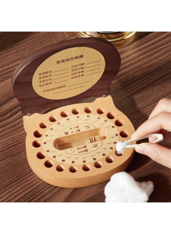 Generic Mu Mu Zodiac Teeth Box Children's Solid Wood Teeth Storage Box For Boys And Girls Preservation Fetal Hair Commemorative Teeth Replacement Collection Box-Color:UFO Zodiac Monkey (New)  - Image 2