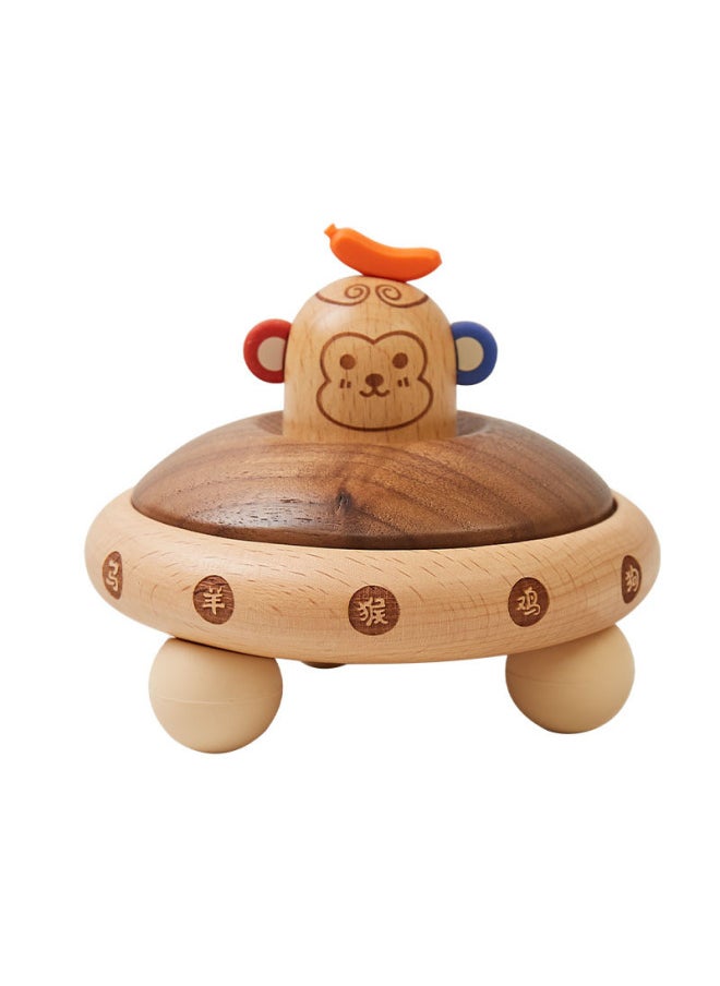 Generic Mu Mu Zodiac Teeth Box Children's Solid Wood Teeth Storage Box For Boys And Girls Preservation Fetal Hair Commemorative Teeth Replacement Collection Box-Color:UFO Zodiac Monkey (New)  - Image 1