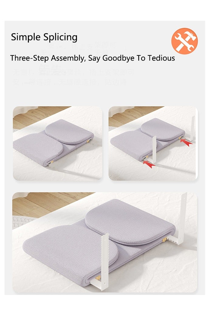 صحراء الواحة سياج أمان قابل للطي للأطفال، حاجز حماية لسرير الطفل، حاجز حماية مضاد للتصادم، حاجز قابل للتعديل بجانب السرير (قطعة واحدة) - Image 2