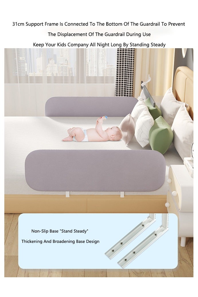 صحراء الواحة سياج أمان قابل للطي للأطفال، حاجز حماية لسرير الطفل، حاجز حماية مضاد للتصادم، حاجز قابل للتعديل بجانب السرير (قطعة واحدة) - Image 3