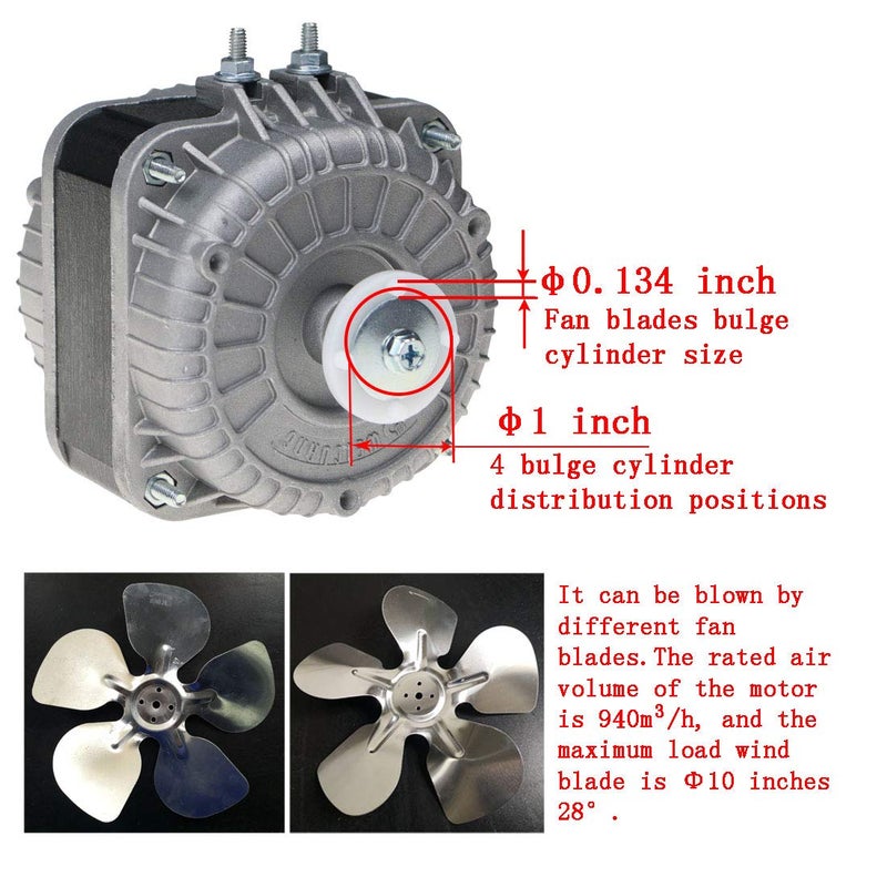 Retafe YZF18-25 Electric Fan Shaded Pole Motor 120V 60Hz 1.01A 18W AC Fan Motor for Small Ventilation Equipment,Refrigeration Equipment Radiator Evaporator (YZF18-25) - Image 4