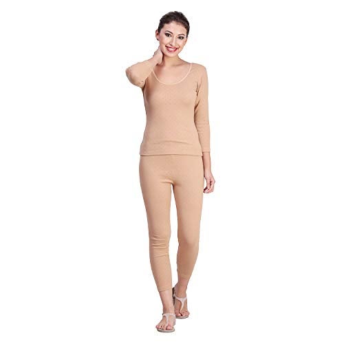 Splash Women's Thermal Winter Wear Set - 3/4th Sleeve Thermal Upper & Lower (XXX-Large, Wood) - Image 1