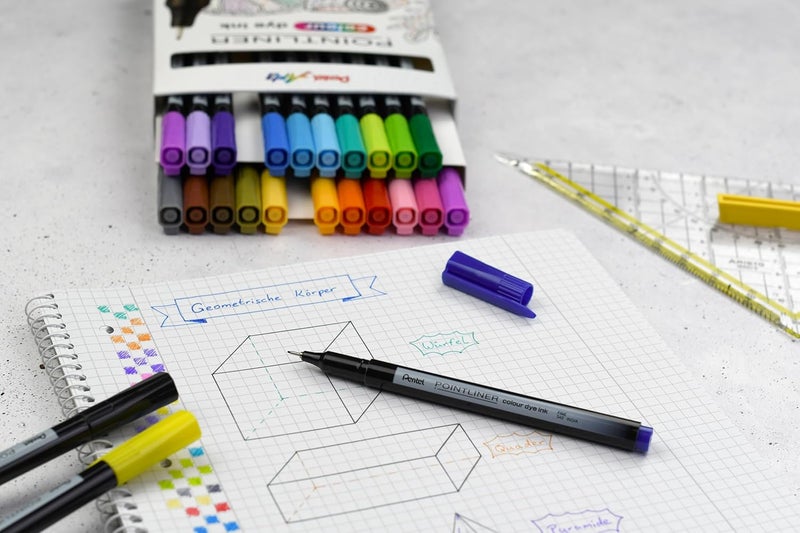 بنتل قلم Pentel S40 Pointliner، حبر صبغي ملون، سمك خط 0.4 مم، لون بنفسجي ملكي (قلم واحد) - Image 3