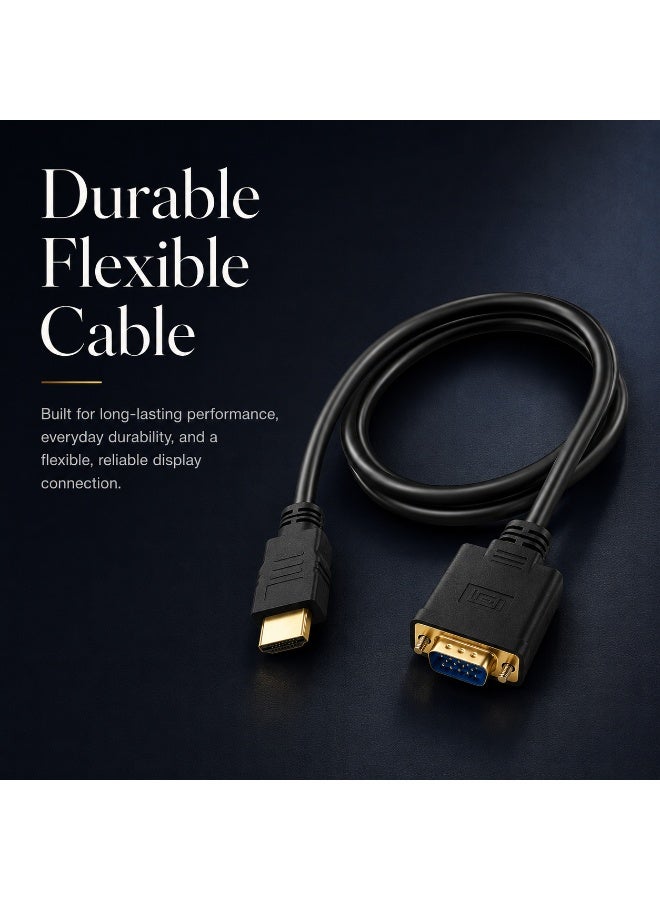 تي بي بردج كابل محول الفيديو TP-Bridge من HDMI إلى VGA، محول مطلي بالذهب (من ذكر إلى أنثى) لأجهزة الكمبيوتر واللابتوب وأجهزة التلفزيون عالية الدقة (HDTV) وأجهزة العرض الضوئي (البروجيكتور). - Image 2