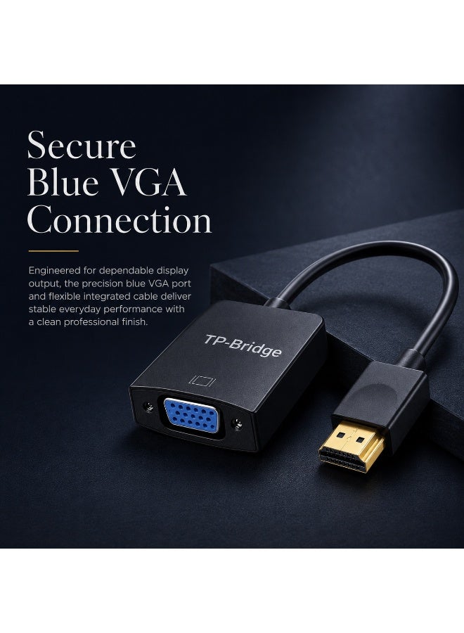 تي بي بردج كابل محول الفيديو TP-Bridge من HDMI إلى VGA، محول مطلي بالذهب (من ذكر إلى أنثى) لأجهزة الكمبيوتر واللابتوب وأجهزة التلفزيون عالية الدقة (HDTV) وأجهزة العرض الضوئي (البروجيكتور). - Image 3