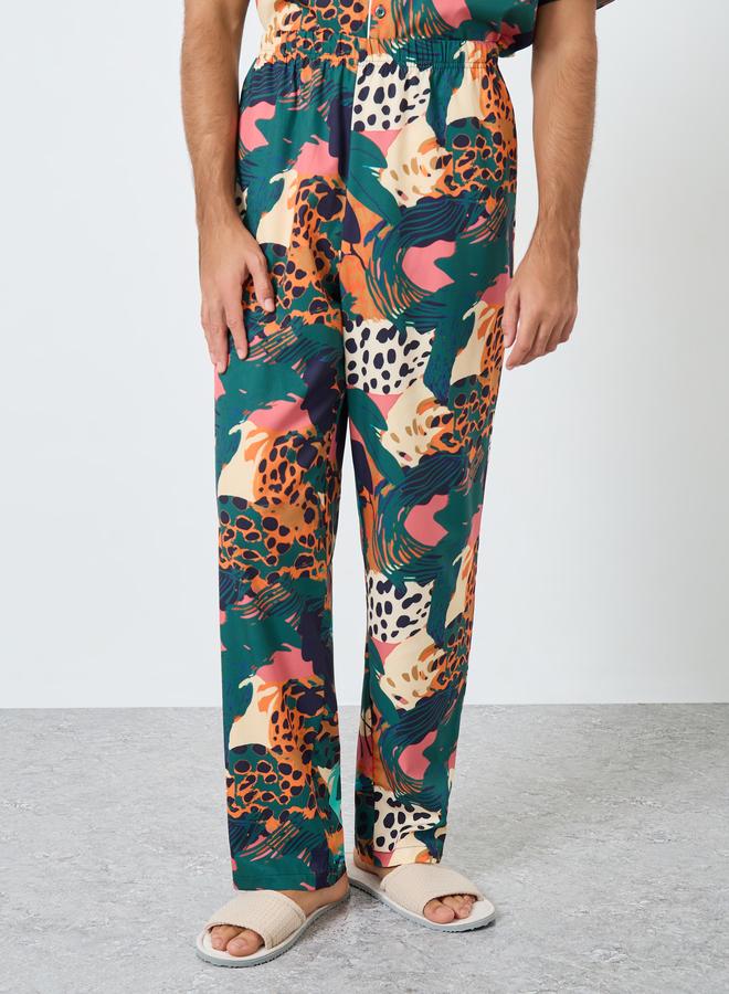 Styli Men Abstract Print Relaxed Fit Shirt and Pyjama Set - Image 5