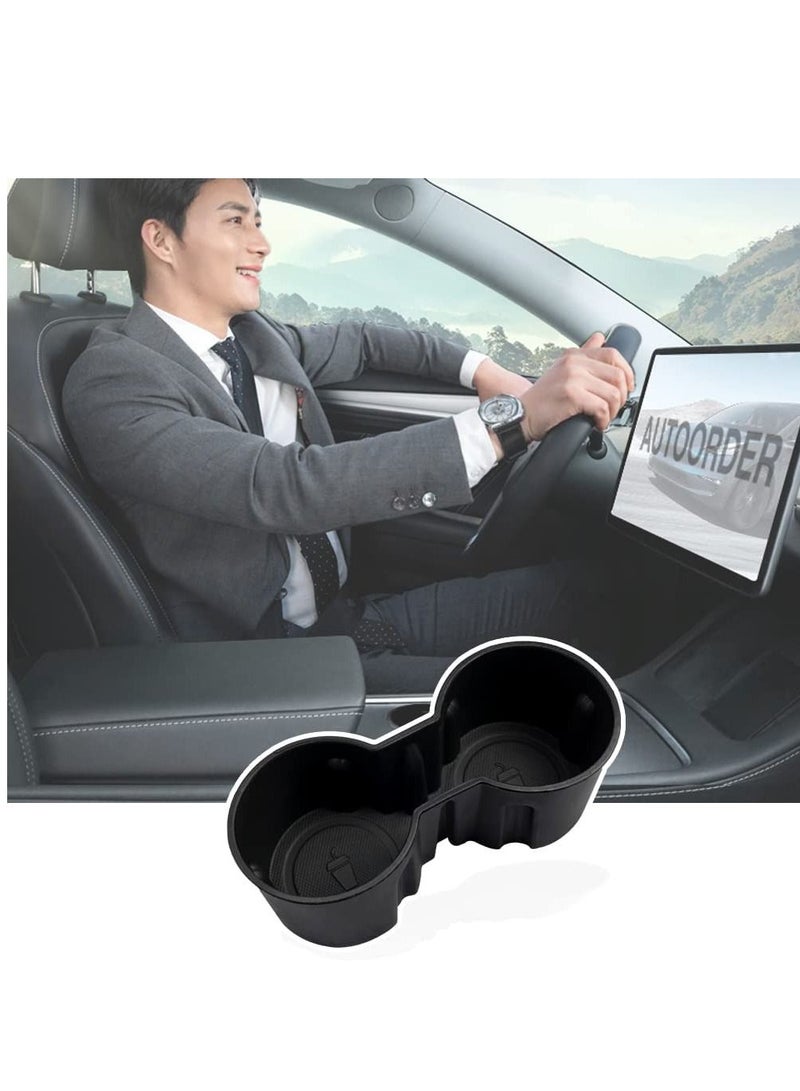 SYOSI Center Console Cup Holder Insert Compatible with Tesla Model 3 / Y Accessories Only Fit New Console - Image 5