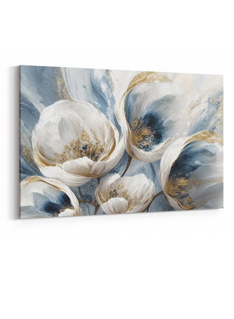 LOWHA Canvas Wall Art Stretched Over Wooden Frame with Flowers Abstract Painting - Image 4