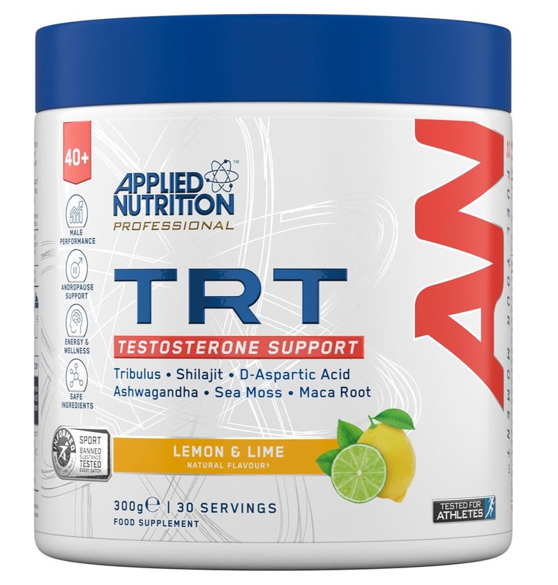 Applied Nutrition TRT Testosterone Support Powder Lemon & Lime 300g | 30 Servings | Tribulus, Shilajit, D-Aspartic Acid, Ashwagandha, Sea Moss & Maca Root | Made in United Kingdom - Image 1