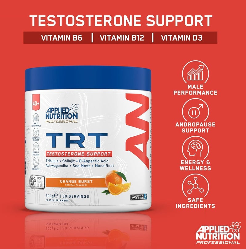 Applied Nutrition TRT Testosterone Support Powder Lemon & Lime 300g | 30 Servings | Tribulus, Shilajit, D-Aspartic Acid, Ashwagandha, Sea Moss & Maca Root | Made in United Kingdom - Image 3
