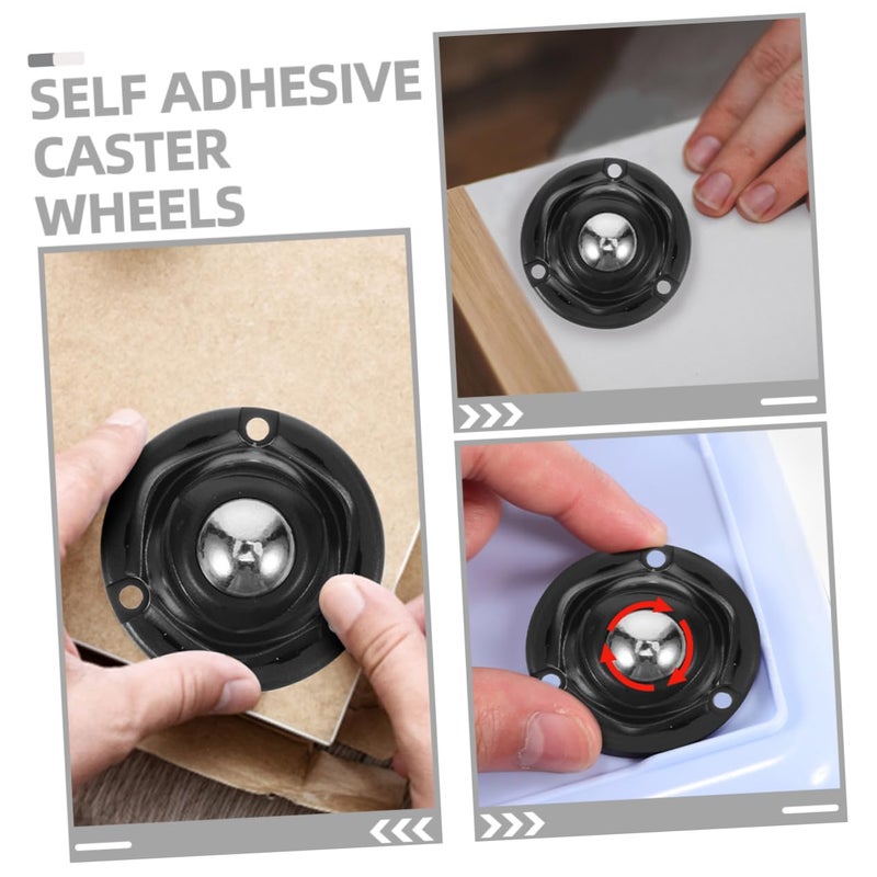 PartyKindom 4 Pack Adhesive Backing Appliance Wheels For Furniture Storage Easy Installation - Image 4