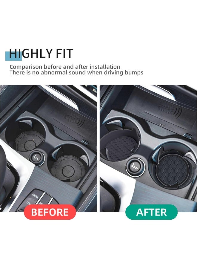 Amooca Car Cup Coaster Universal Automotive Waterproof Non-Slip Cup Holders Sift-Proof Spill Holder Car Interior Accessories 2 Pack Black - Image 5