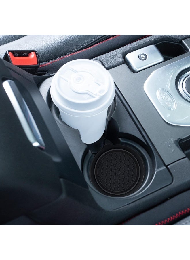 Amooca Car Cup Coaster Universal Automotive Waterproof Non-Slip Cup Holders Sift-Proof Spill Holder Car Interior Accessories 2 Pack Black - Image 2