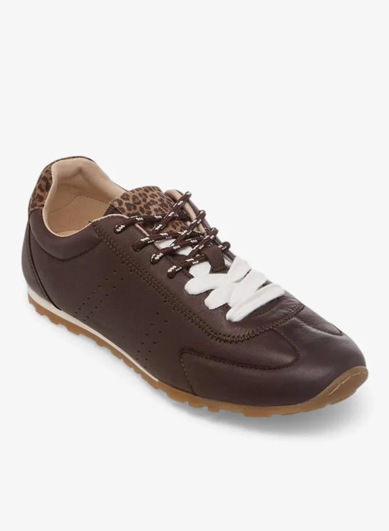 DUCHINI Women Lace-Up Leather Ankle Sneakers